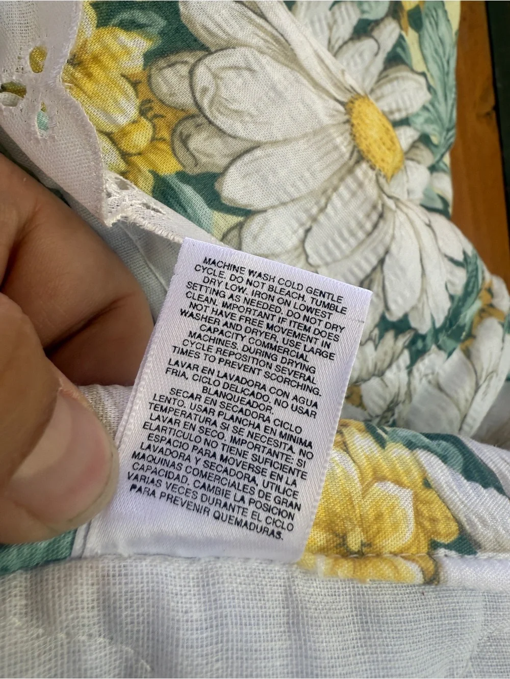 Vintage JCP Yellow & Blue Floral Quilted Comforter Set